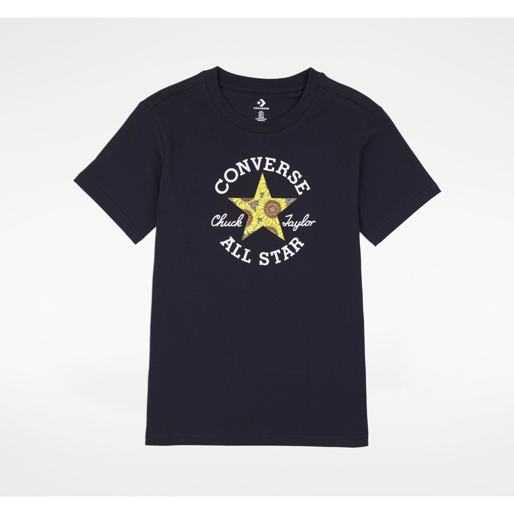 Converse Chuck Taylor All Star‎ T-Shirt Black Floral Patch Small